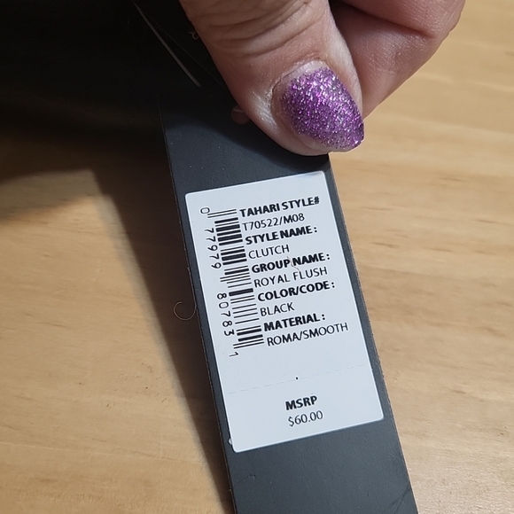 Women's Tahari  Black Waller Centerfold Trifilf Clutch RFID Protection - Picture 6 of 6